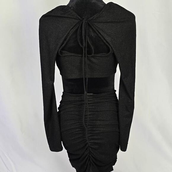 Miss Lola Women's Club Dress Black Long Sleeve Cut Out Dress Medium NWT - Picture 7 of 10